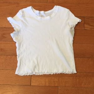 brandy melville white ruffe crop top